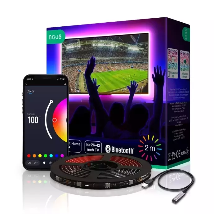 Nous F7 smart Bluetooth okos RGB LED szalag TV USB 2 m